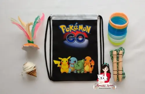 Mochila Boa Infância Personalizada Tema Pokémon Go