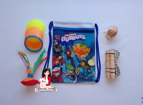 Mochila Boa Infância Personalizada Tema Transformers Botbots
