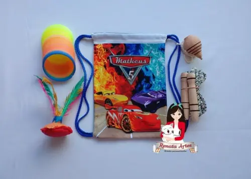 Mochila Boa Infância Tema Azul Carros Disney