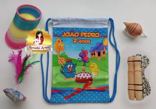 Mochila Boa Infância Tema Galinha Pintadinha Azul