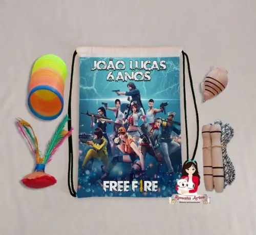 Mochila Boa Infância Tema Free Fire