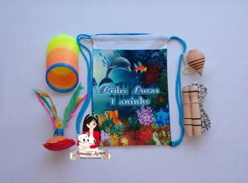 Mochila Boa Infância Tema Fundo do Mar