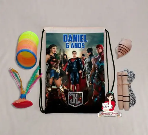 Mochila Boa Infância Tema Liga da Justiça 2