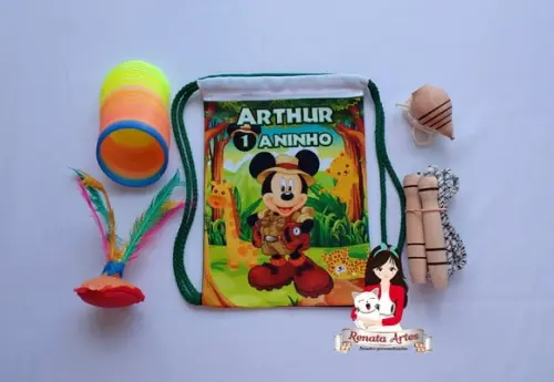 Mochila Boa Infância Tema Mickey Safari 2