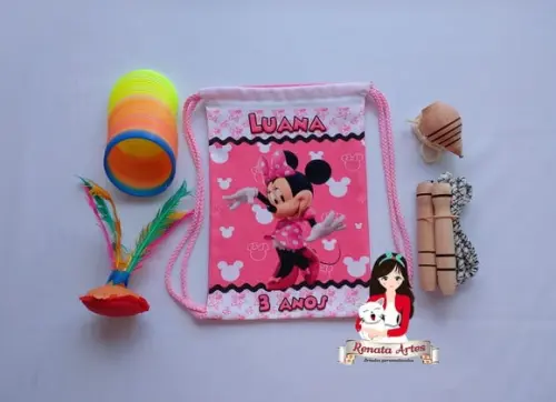 Mochila Boa Infância Tema Minnie Rosa 2