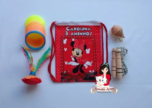 Mochila Boa Infância Tema Minnie Vermelha