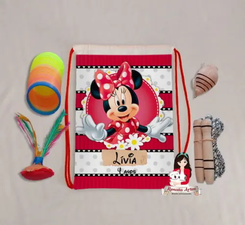 Mochila Boa Infância Tema Minnie Vermelha 2
