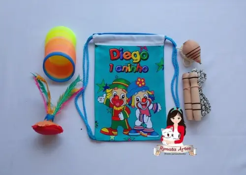 Mochila Boa Infância Tema Patati Patatá Azul