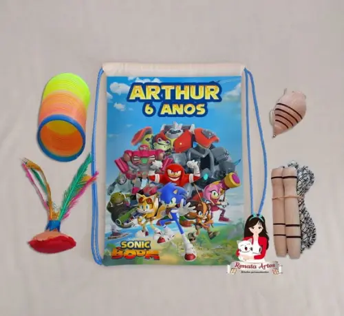 Mochila Boa Infância Tema Sonic 4