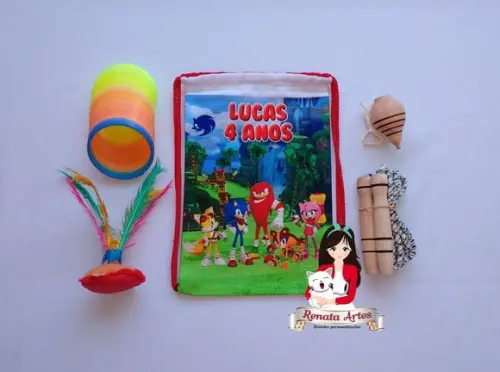 Mochila Boa Infância Tema Sonic 2