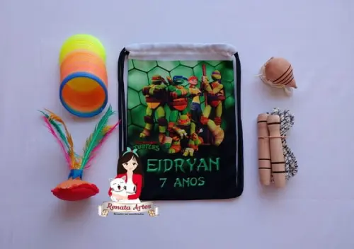 Mochila Boa Infância Tema Tartarugas Ninja