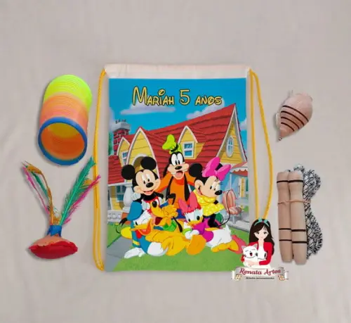 Mochila Boa Infância Tema Turma do Mickey