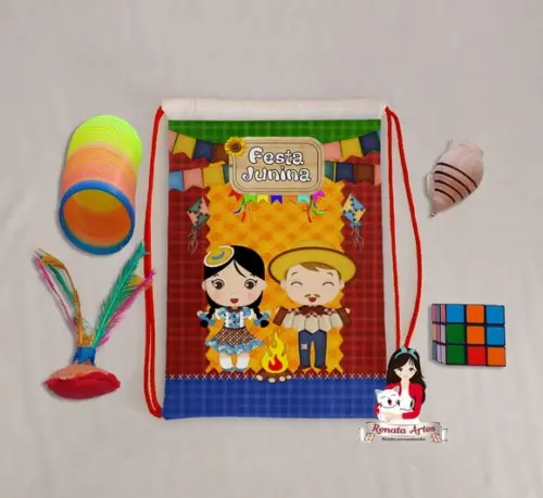 Mochila Brinquedos Retrô Tema Festa Junina