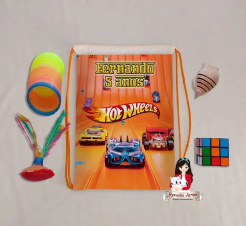 Mochila Brinquedos Retrô Tema Hot Wheels