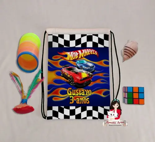 Mochila Brinquedos Retrô Tema Hot Wheels 3