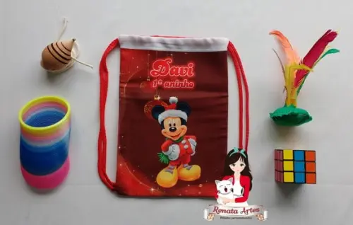 Mochila Brinquedos Retrô Tema Mickey Natal