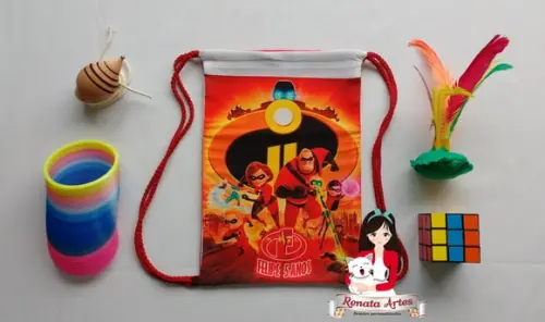 Mochila Brinquedos Retrô Tema os Incríveis