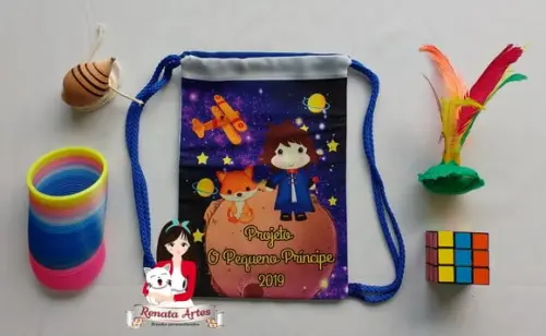 Mochila Brinquedos Retrô Tema o Pequeno Príncipe