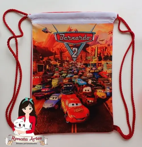 Mochila de Tecido Carros Disney