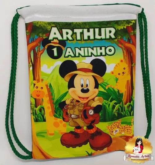 Mochila de Tecido Mickey Safari