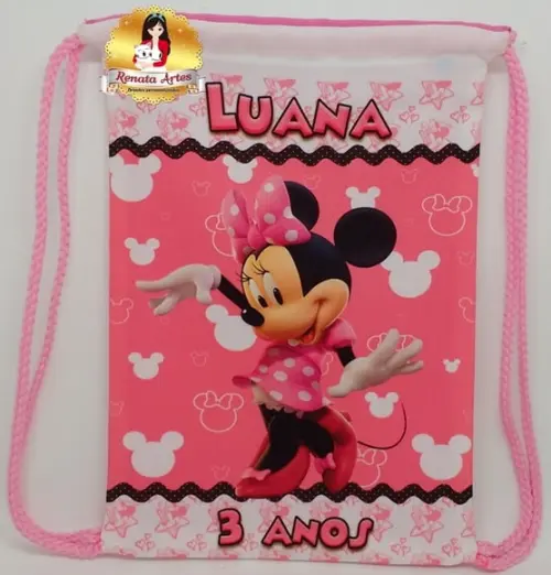 Mochila de Tecido Minnie Rosa 2