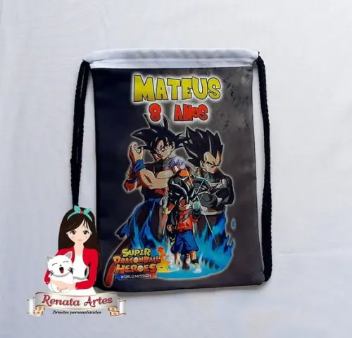 Mochila de Tecido Personalizada Dragon Ball Heroes