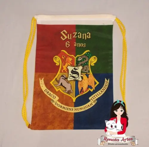 Mochila de Tecido Personalizada Harry Potter Bandeiras
