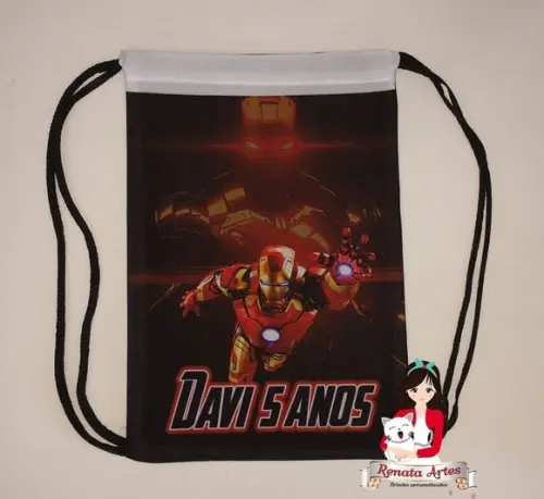 Mochila de Tecido Personalizada Homem de Ferro