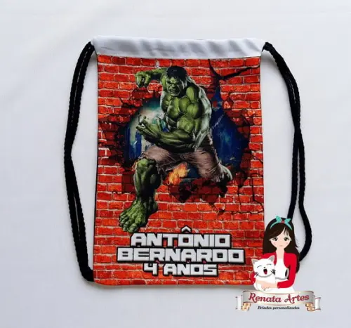 Mochila de Tecido Personalizada Hulk