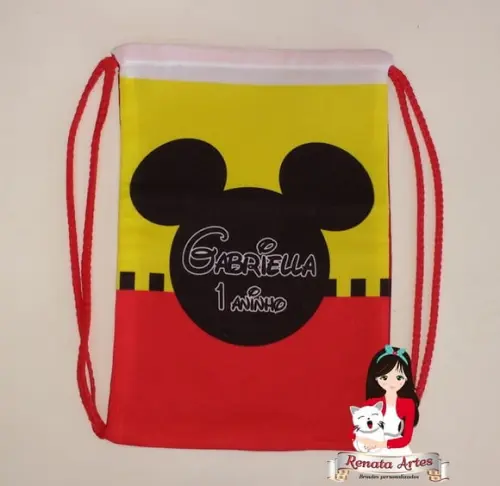 Mochila de Tecido Personalizada Mickey