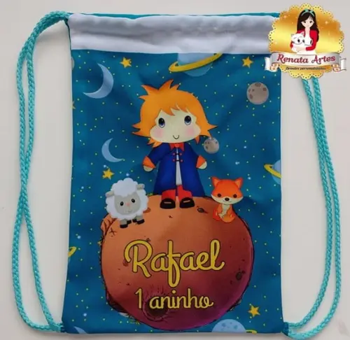 Mochila de Tecido Personalizada o Pequeno Príncipe