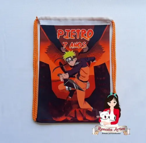 Mochila de Tecido Personalizada Ninja Naruto