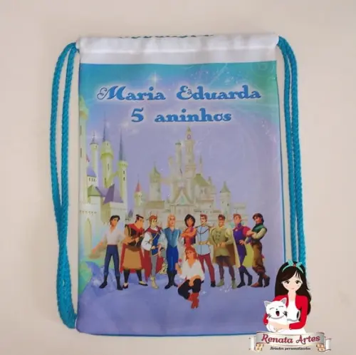 Mochila de Tecido Personalizada Príncipes Disney