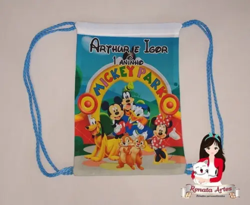 Mochila de Tecido Personalizada Turma Disney