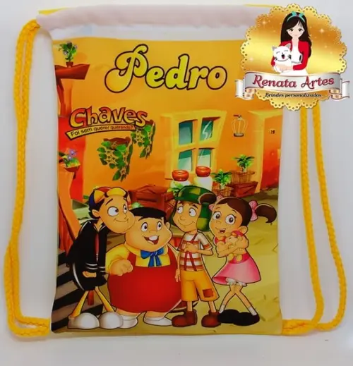 Mochila de Tecido Turma do Chaves
