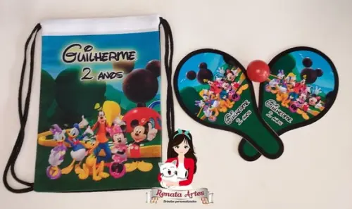 Mochila Ping Pong Personalizada Tema a Casa do Mickey