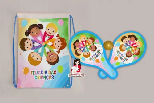 Mochila Ping Pong Personalizada Tema Dia das Crianças 2025