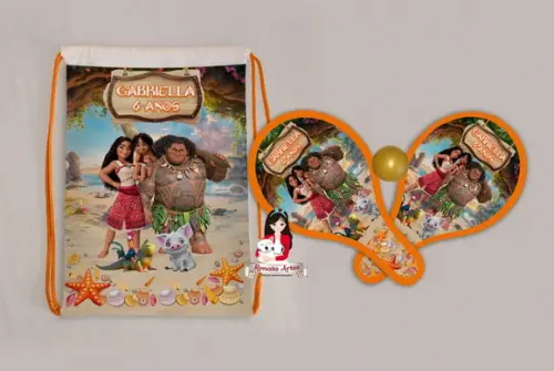 Mochila Ping Pong Personalizada Tema Moana 2