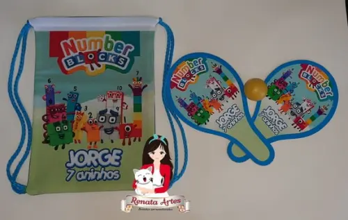 Mochila Ping Pong Personalizada Tema Numberblocks