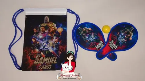 Mochila Ping Pong Personalizada Tema Vingadores Ultimato