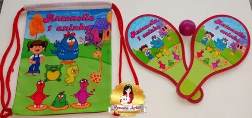 Mochila Ping Pong Tema Galinha Pintadinha