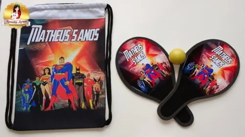 Mochila Ping Pong Tema Liga da Justiça