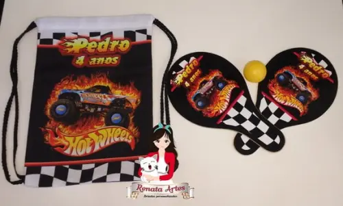 Mochila Ping Pong Tema Hot Wheels Monster Truck
