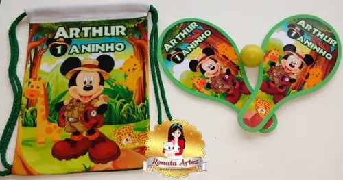 Mochila Ping Pong Tema Mickey Safari