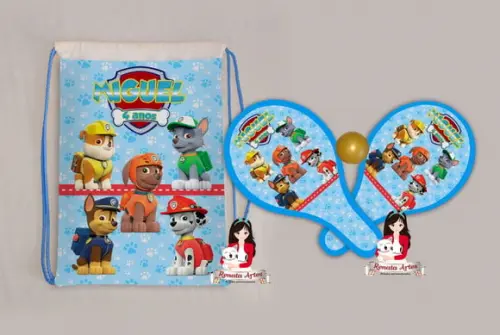 Mochila Ping Pong Tema Patrulha Canina