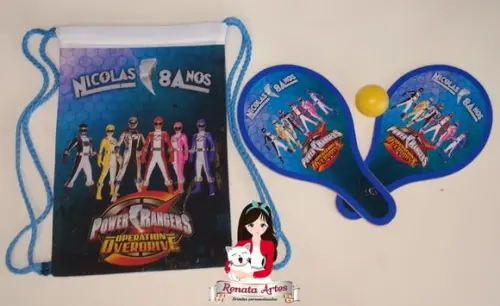 Mochila Ping Pong Tema Power Rangers Overdrive