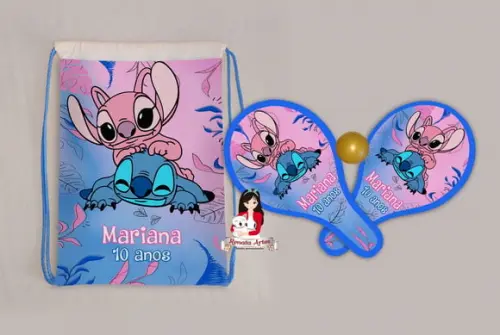 Mochila Ping Pong Tema Stitch