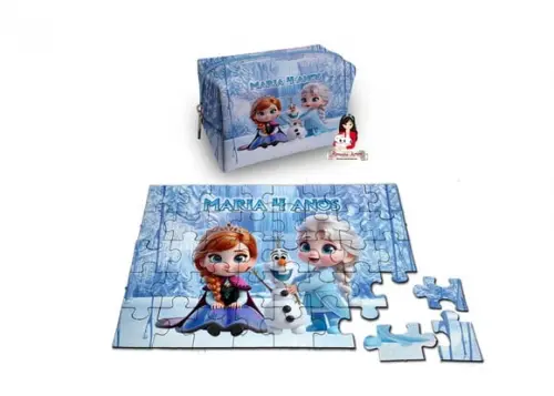 Necessaire Box com Quebra Cabeças Frozen