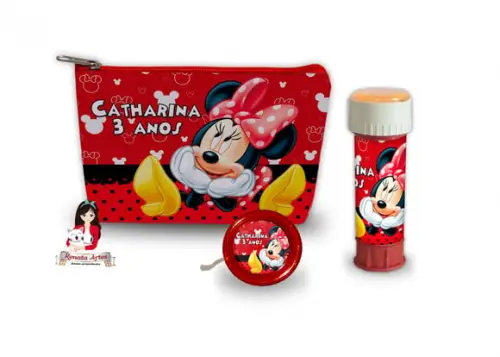 Necessaire com Ioiô e Bolhas de Sabão Minnie