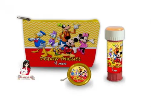 Necessaire com Ioiô e Bolhas de Sabão Turma do Mickey